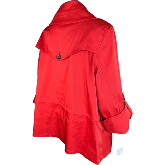 Ruby Rd. Women's 16W Button Front Jacket 3/4 Sleeves Red-Orange Pockets - Picture 11 of 13